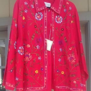 New silk/poly embroidered jacket